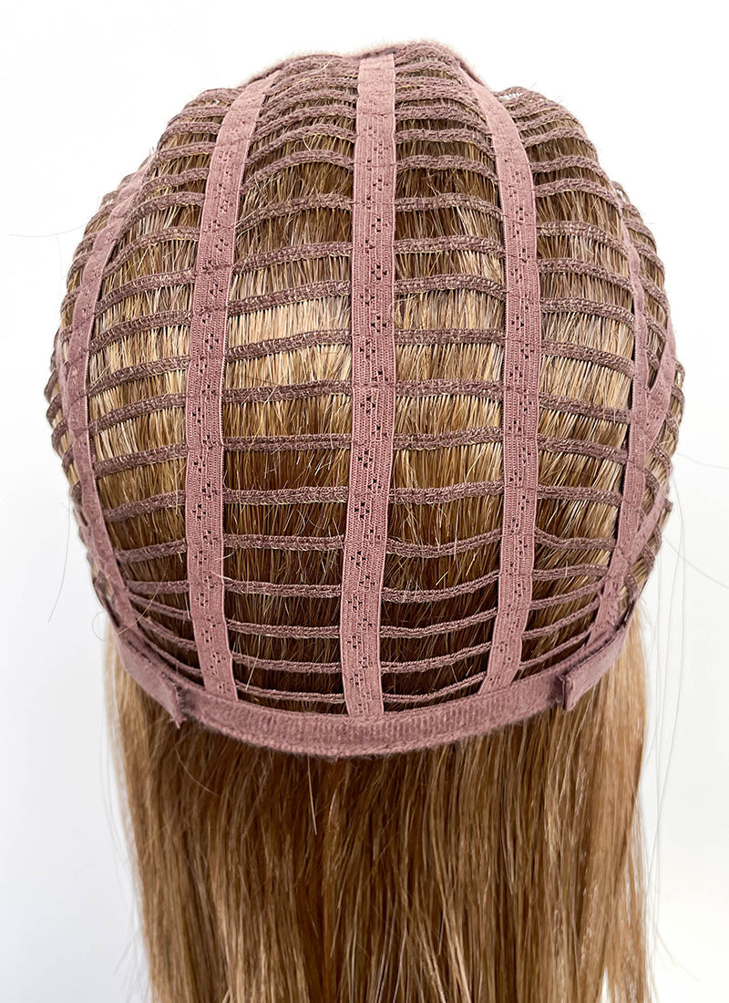 Brunette Straight Mono Top Lace Synthetic Wig MN009