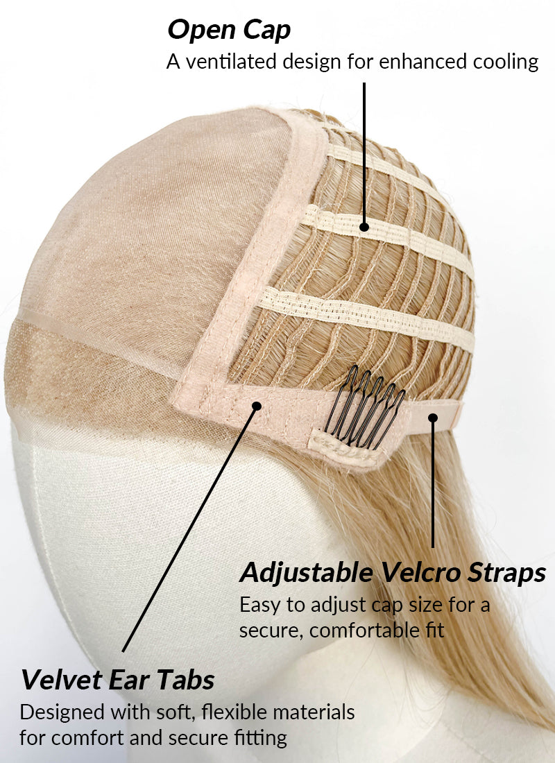 Blonde Straight Mono Top Lace Synthetic Wig MN010