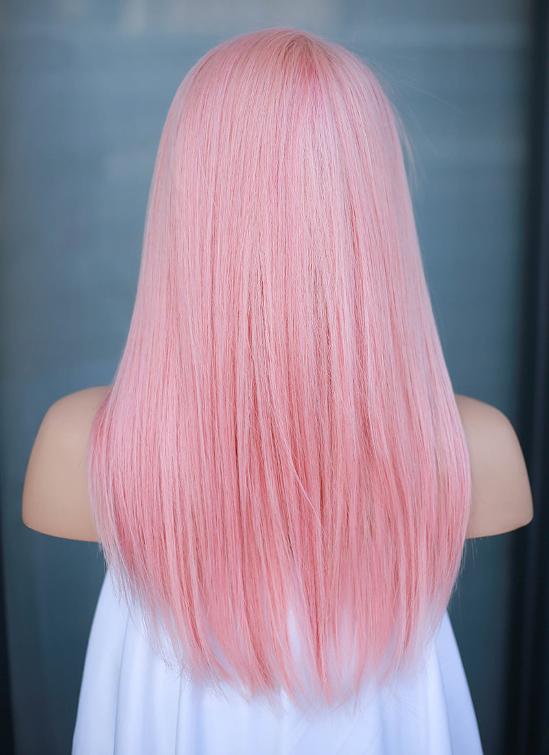 14" Medium Straight Rose Pink Lace Front Remy Natural Hair Wig HH180 - wifhair