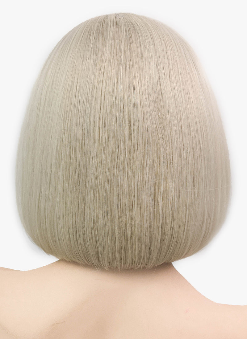 12" Medium Straight Classic Bob Ash Blonde Lace Front Brazilian Natural Hair Wig HH151 - wifhair