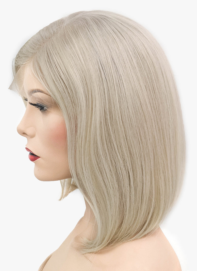 12" Medium Straight Classic Bob Ash Blonde Lace Front Brazilian Natural Hair Wig HH151 - wifhair