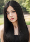 20" Long Straight Off Black Lace Front Remy Natural Hair Wig HH089