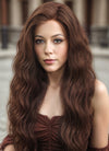 20" Long Curly Vibrant Auburn Lace Front Remy Natural Hair Wig HH109