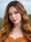 16" Long Wavy Blonde With Dark Roots Full Lace Remy Natural Hair Wig HH141