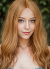14" Medium Wavy Golden Orange Lace Front Remy Natural Hair Wig HH187