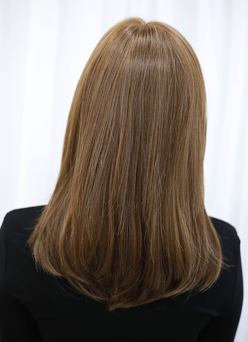 Brunette Straight Mono Top Lace Synthetic Wig MN009