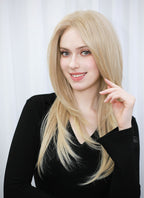 Blonde Straight Mono Top Lace Synthetic Wig MN010