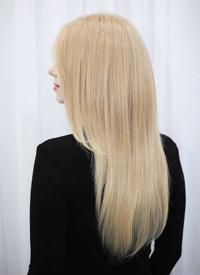 Blonde Straight Mono Top Lace Synthetic Wig MN010