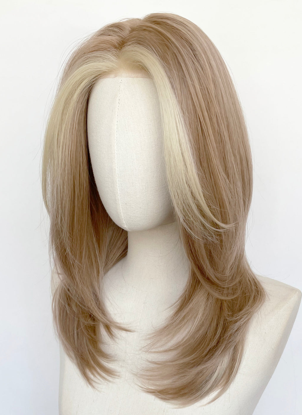 Mixed Blonde Straight Bob Mono Top Lace Wig MN011