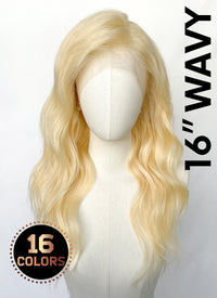 16" Wavy Lace Front Remy Natural Hair Wig