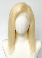 14" Medium Straight Blonde Lace Front Remy Natural Hair Wig HH169