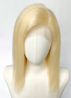 14" Medium Straight Blonde Lace Front Remy Natural Hair Wig HH169