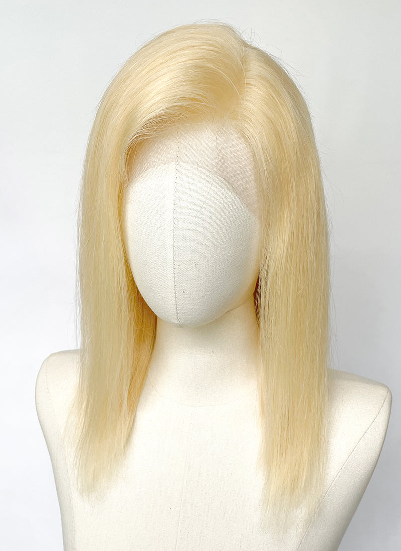 14" Medium Straight Blonde Lace Front Remy Natural Hair Wig HH169
