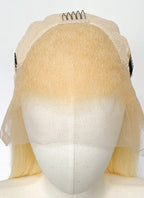 14" Medium Straight Blonde Lace Front Remy Natural Hair Wig HH169