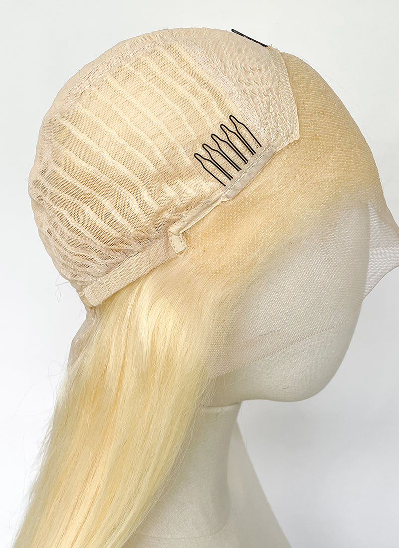 14" Medium Straight Blonde Lace Front Remy Natural Hair Wig HH169