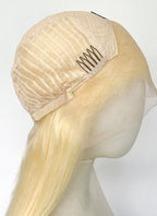 14" Medium Straight Blonde Lace Front Remy Natural Hair Wig HH169