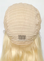 14" Medium Straight Blonde Lace Front Remy Natural Hair Wig HH169