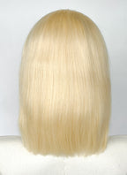 14" Medium Straight Blonde Lace Front Remy Natural Hair Wig HH169