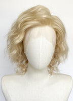 10" Medium Wavy Honey Blonde Lace Front Remy Natural Hair Wig HH205