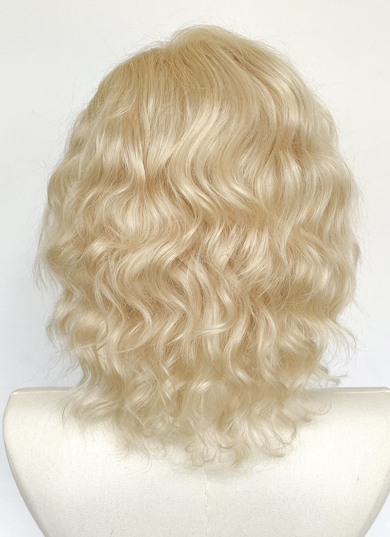10" Medium Wavy Honey Blonde Lace Front Remy Natural Hair Wig HH205