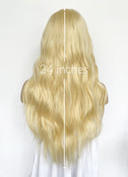 24" Long Wavy Blonde Lace Front Natural Hair Wig HHA003