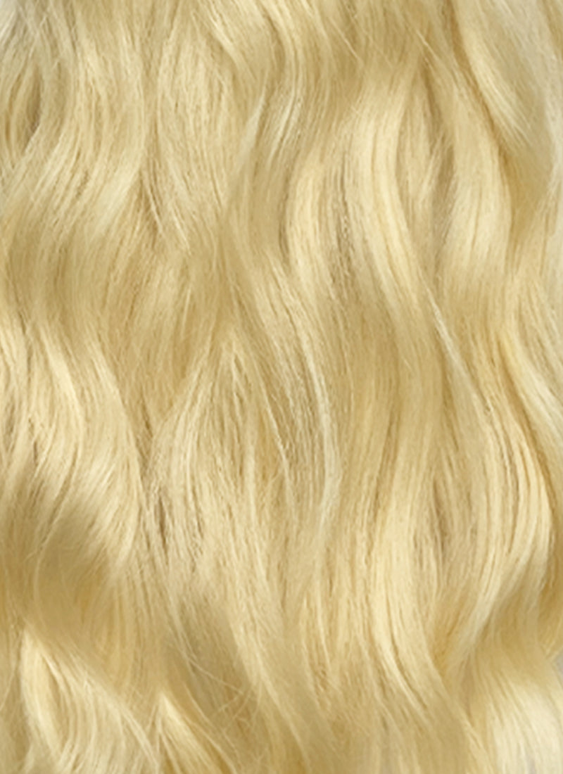 24" Long Wavy Blonde Lace Front Natural Hair Wig HHA003