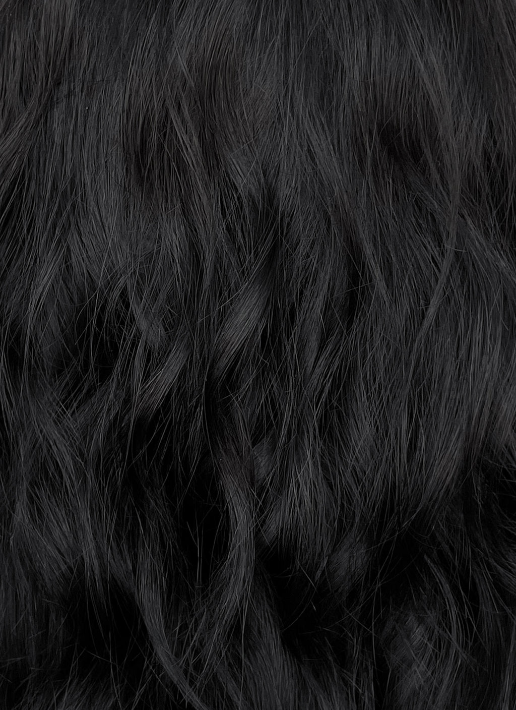 16" Medium Wavy Jet Black Lace Front Natural Hair Wig HHA005