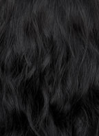 16" Medium Wavy Jet Black Lace Front Natural Hair Wig HHA005