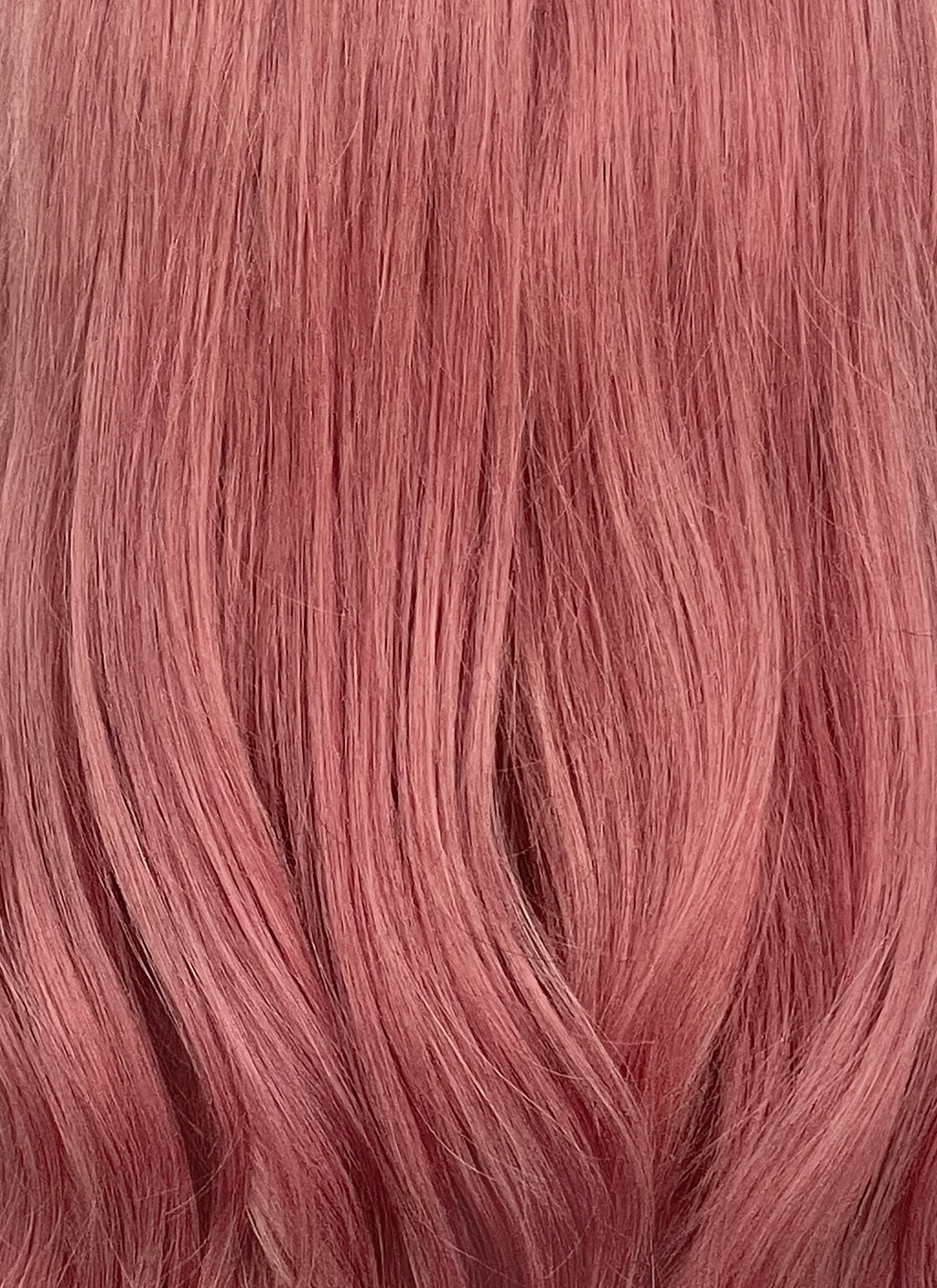 23" Long Wavy Soft Terracotta Pink Lace Front Natural Hair Wig HHA006