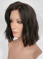 12" Medium Wavy Natural Black Lace Front Natural Hair Wig HHA008