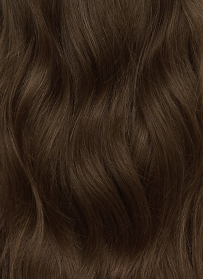 24" Long Wavy Brown Lace Front Natural Hair Wig HHA011