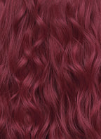 21" Long Wavy Wine Red Lace Front Natural Hair Wig HHA012