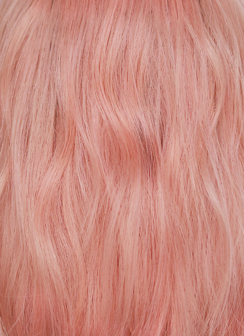 12" Medium Wavy Pastel Pink Lace Front Natural Hair Wig HHA013