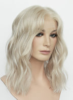 16" Medium Wavy Ash Blonde Lace Front Natural Hair Wig HHA014