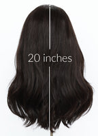 20" Long Wavy Black Lace Front Natural Hair Wig HHA016