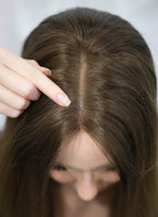 18" Long Straight Balayage Blonde Ombre Lace Front With Silk Top Remy Natural Hair Wig HHW008