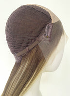 18" Long Straight Balayage Blonde Ombre Lace Front With Silk Top Remy Natural Hair Wig HHW008