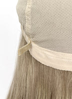22" Long Straight Mixed Ash Blonde Full Lace With Mono Crown Remy Natural Hair Wig HHW010