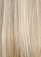 Blonde With Dark Roots Straight Mono Top Lace Synthetic Wig MN001