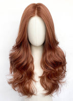 Auburn Wavy Mono Top Lace Synthetic Wig MN004