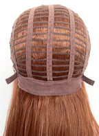 Auburn Wavy Mono Top Lace Synthetic Wig MN004