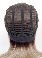 Balayage Blonde With Dark Roots Straight Mono Top Lace Synthetic Wig MN005