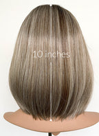 Balayage Blonde With Dark Roots Straight Mono Top Lace Synthetic Wig MN005