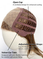 Brunette Straight Mono Top Lace Synthetic Wig MN009