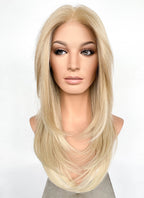 Blonde Straight Mono Top Lace Synthetic Wig MN010