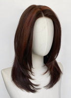Mixed Brown Straight Mono Top Kanekalon Lace Wig MN024