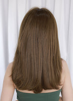 Brown With Blonde Money Piece Straight Mono Top Kanekalon Lace Wig MN026