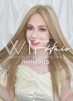 18" Long Straight Mixed Blonde With Dark Roots Lace Front Remy Natural Hair Wig HHW005