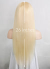 22" Long Straight Ash Blonde Lace Front Remy Natural Hair Wig HH030