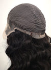 20" Long Curly Off Black Lace Front Remy Natural Hair Wig HH043